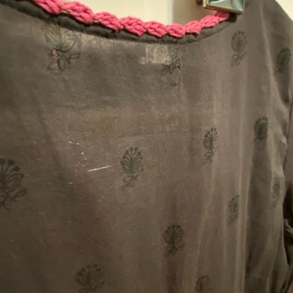 Boho Lightweight 🇦🇷Rapsodia brand black and magenta embroidered Long Tunic - Picture 8 of 11